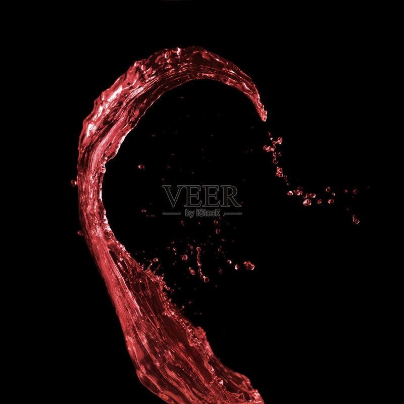 红色溅在黑色上正版图片素材