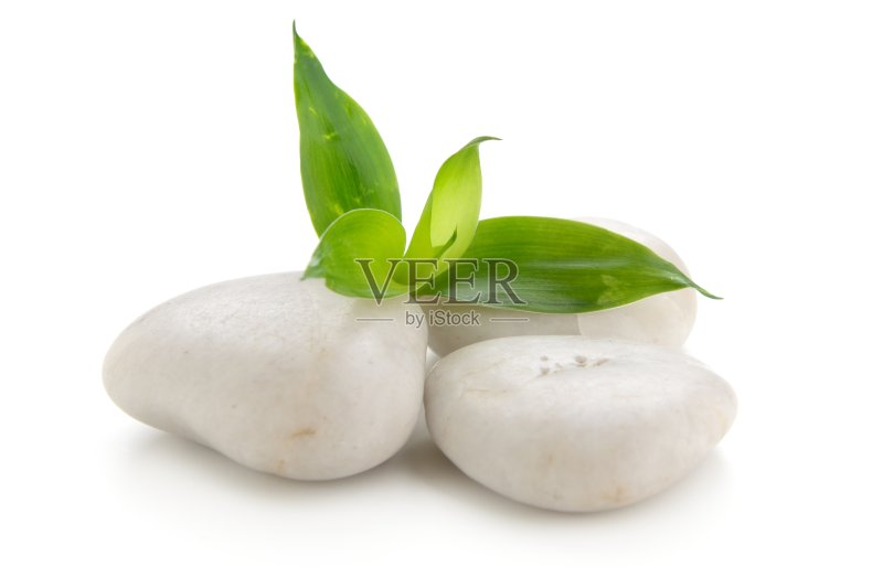 石头和竹子上的白色正版图片素材