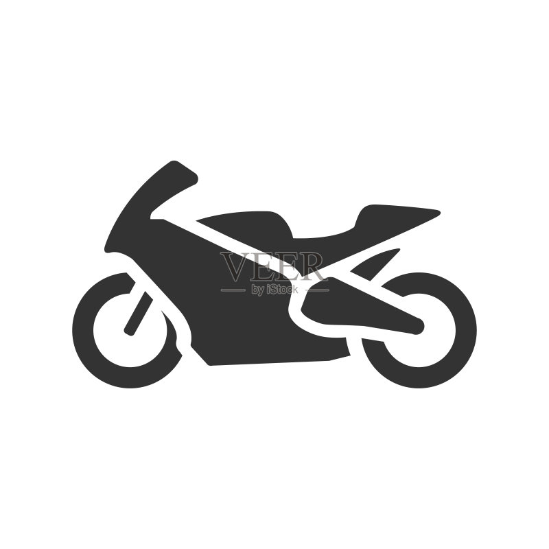 黑白图标-摩托车图标素材