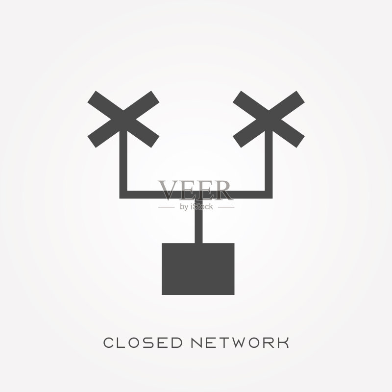 封闭网络轮廓图标图标素材