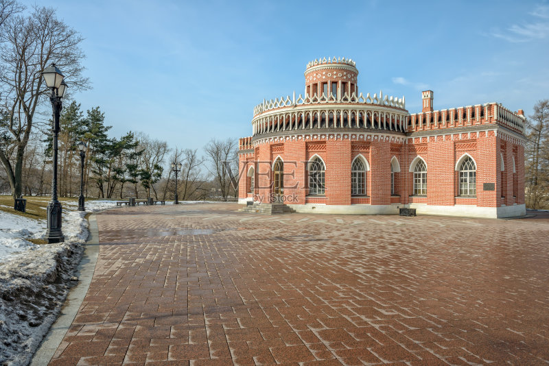 察里奇诺公园的亭子。莫斯科正版图片素材
