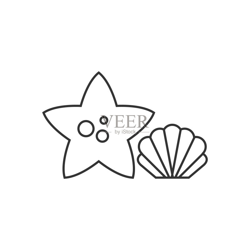 海星轮廓图标图标素材