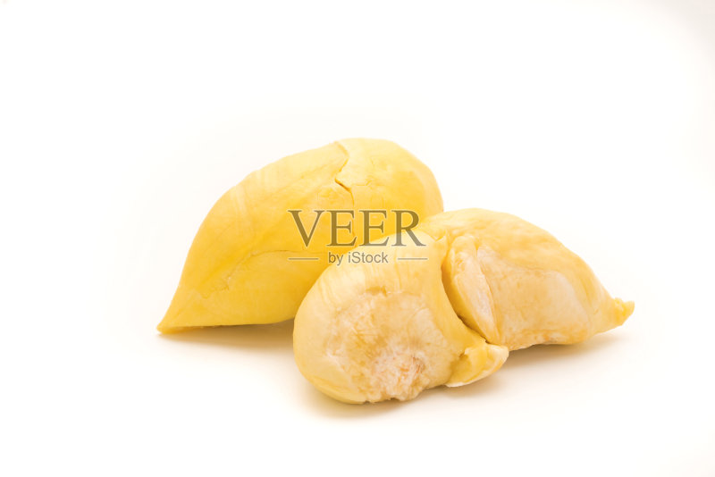 榴莲，所有水果之王孤立在白色。正版图片素材