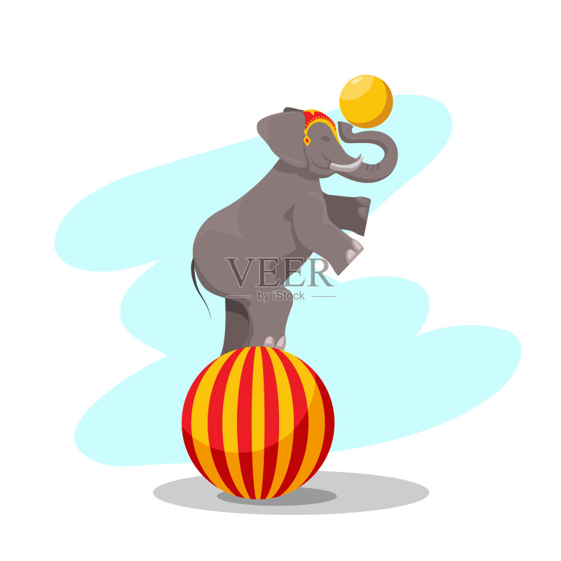 马戏团的大象正版插画素材