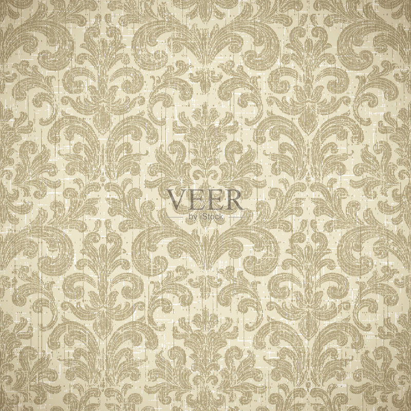 复古无缝壁纸背景正版插画素材