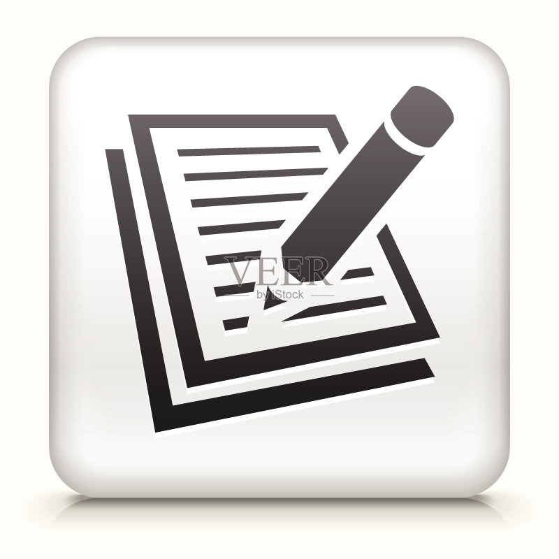 免版税的纸笔矢量图标按钮图标素材
