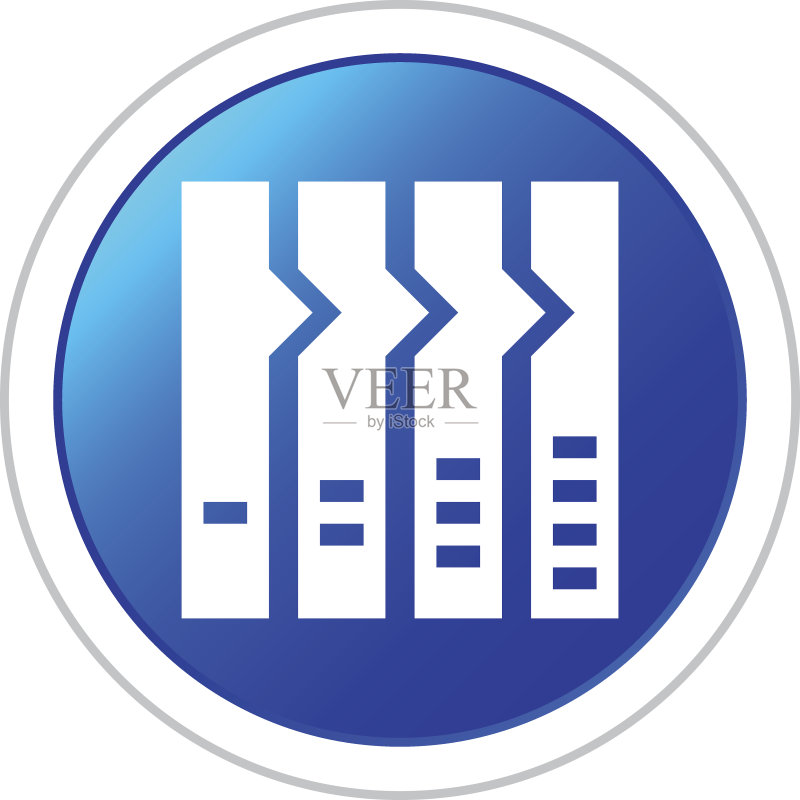 圆形按钮上的流程图图标。图标素材