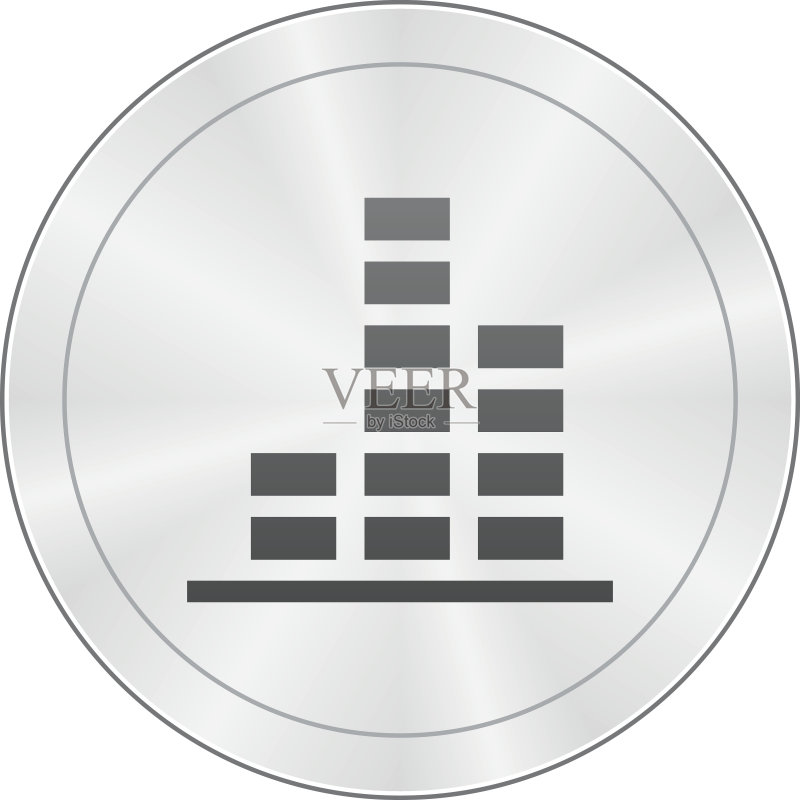 圆形按钮上的条形图图标-锐利系列图标素材