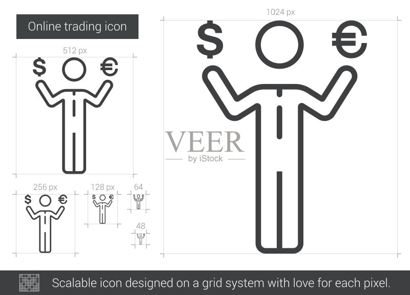 在线交易线性图标图标素材