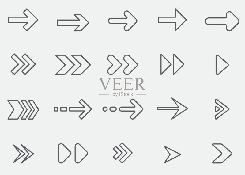 箭头线图标1正版元素素材
