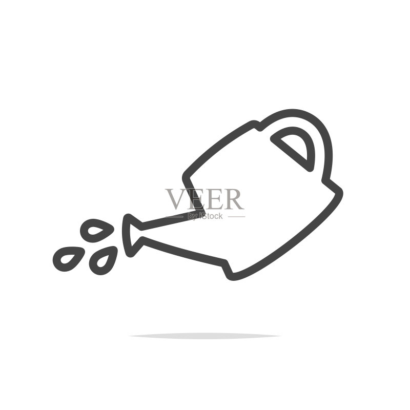 浇水壶线条图标矢量图标素材