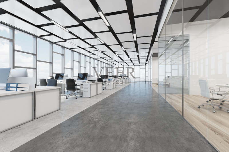 开放式办公室，矩形正版图片素材