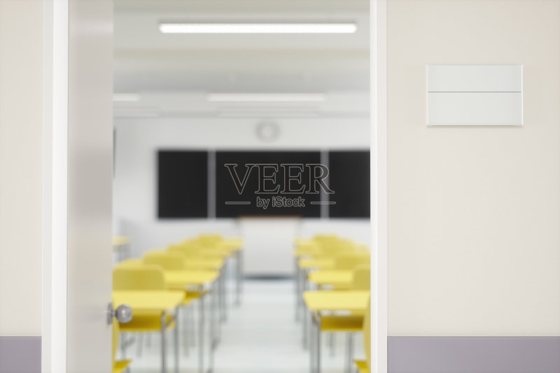 教室门上有空白标志正版图片素材