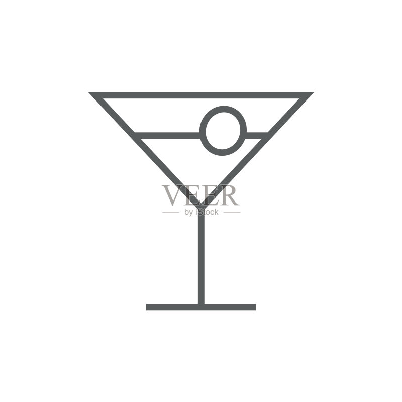 鸡尾酒杯线条图标图标素材