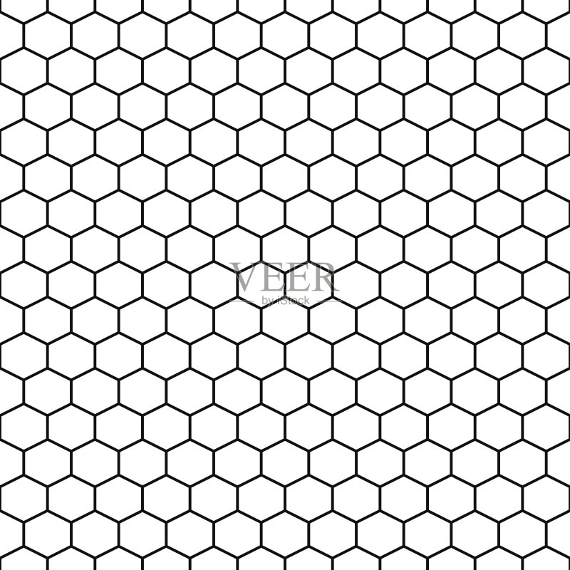 六边形网格单元矢量无缝模式正版插画素材