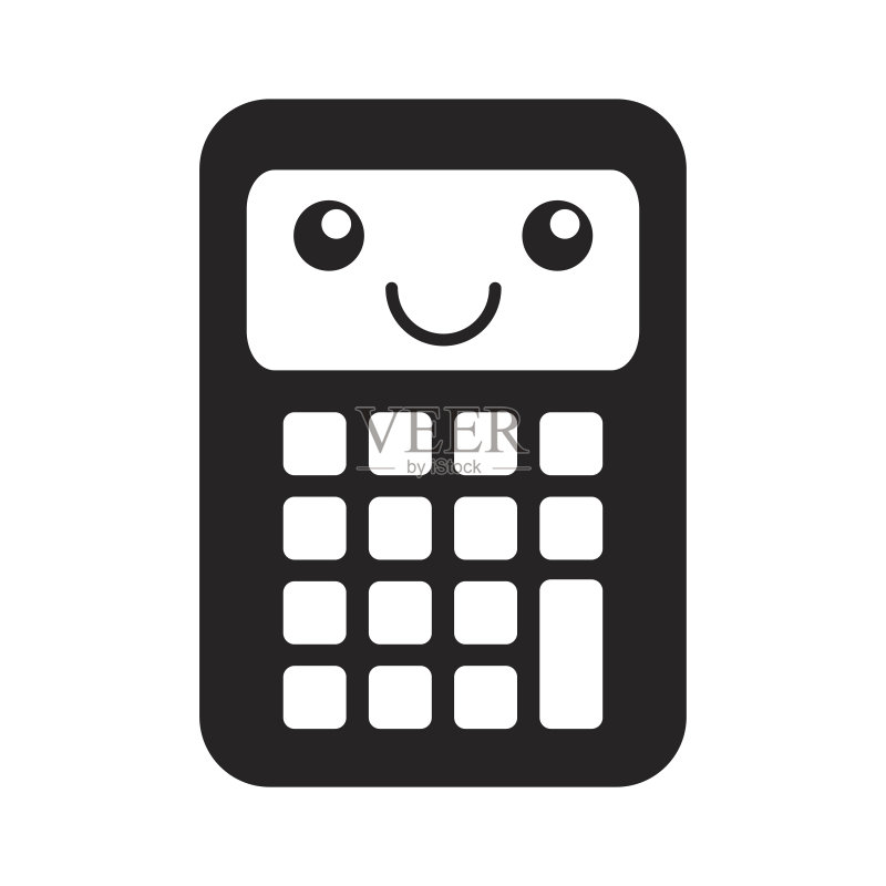 可爱卡通计算器数学形象图标素材