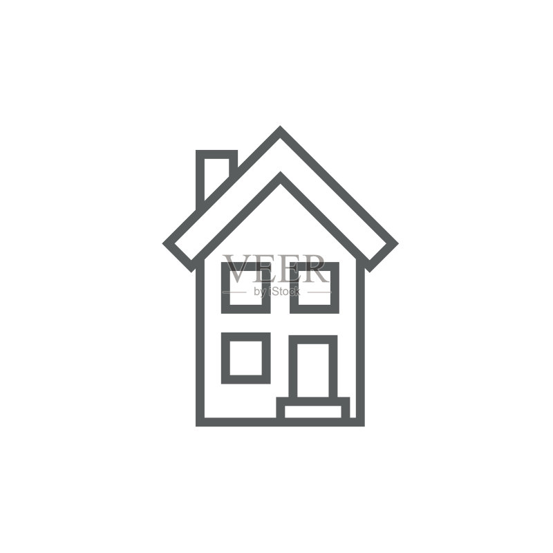 两层独立式住宅线条图标图标素材