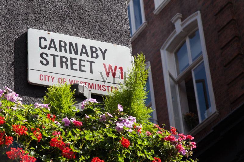 卡纳比街W1 -威斯敏斯特市伦敦街道标志正版图片素材