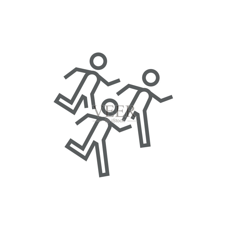 跑步的人线条图标图标素材