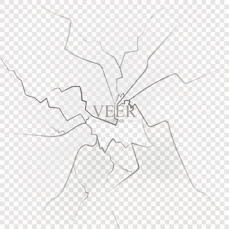 透明背景上破碎的玻璃矢量图插画图片素材