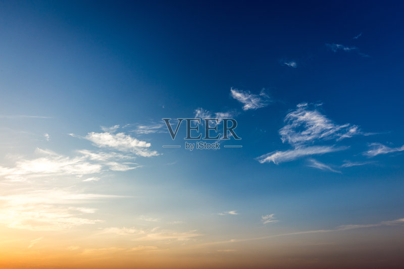 巴西日落时的蓝天。圣保罗州和马托格罗索州的边界正版图片素材