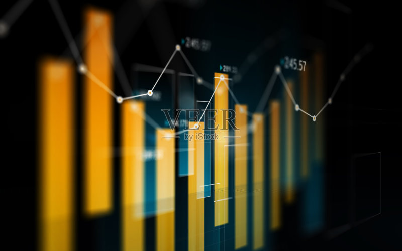 显示搜索结果的财务和技术数据分析图表正版图片素材