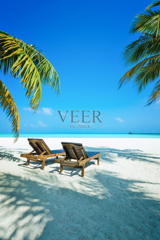 马尔代夫南阿里环礁迪夫西度假岛的热带天堂正版图片素材