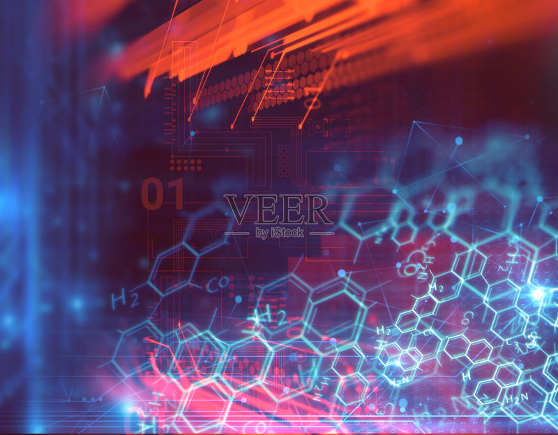 技术背景下的人脑三维渲染正版图片素材