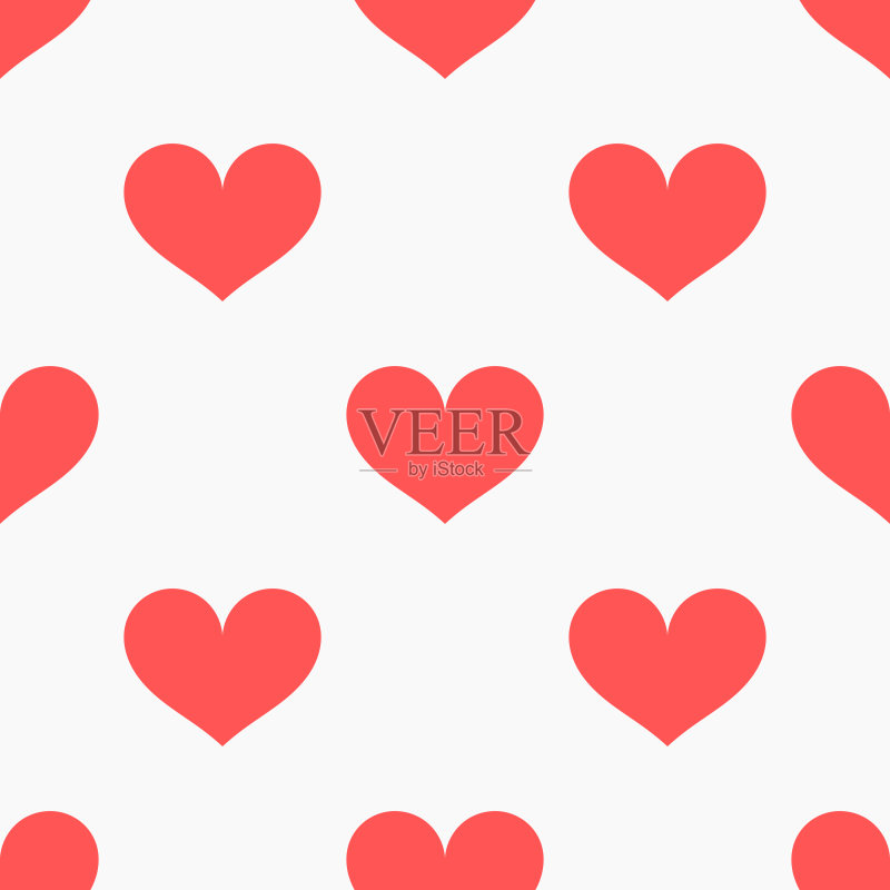 粉色心形无缝图案正版插画素材