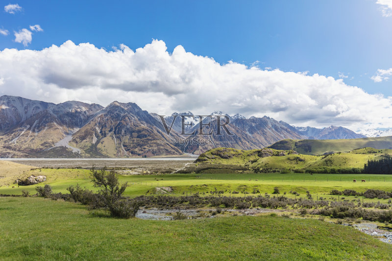 Helm's Deep Rangitata Valley Hakatere保护保护区新西兰正版图片素材