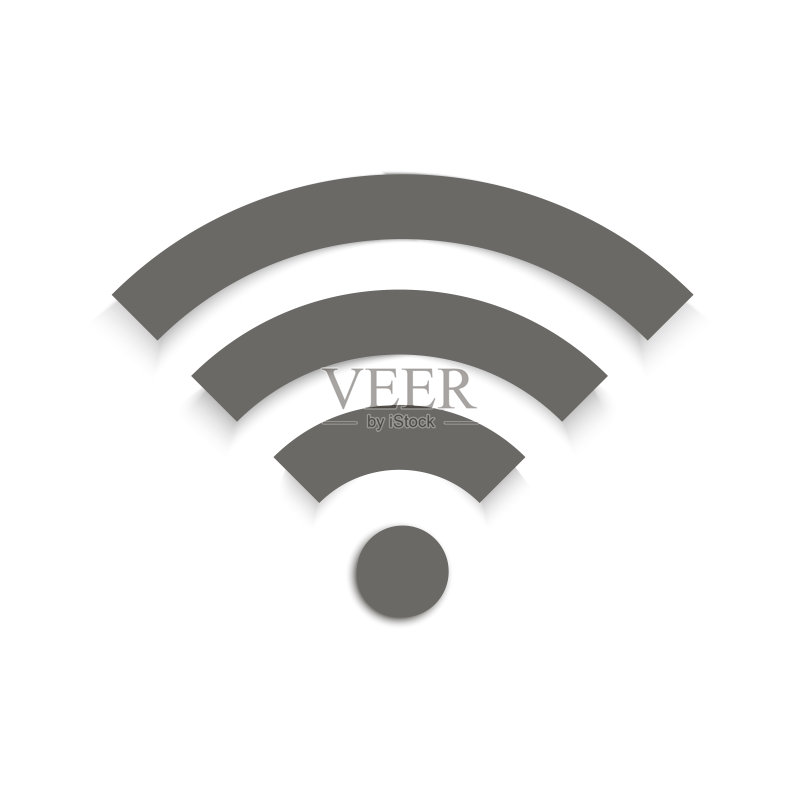 Wifi符号符号向量带阴影。正版元素素材