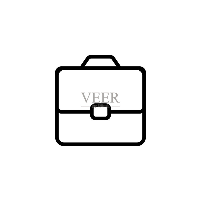 白色背景上的线条公文包图标图标素材