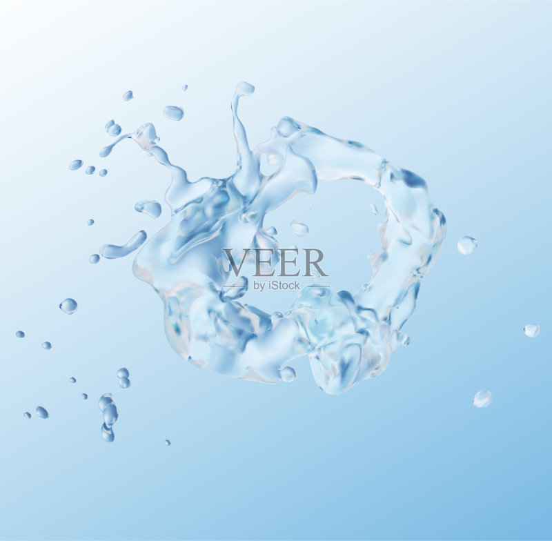 水飞溅透明背景正版元素素材