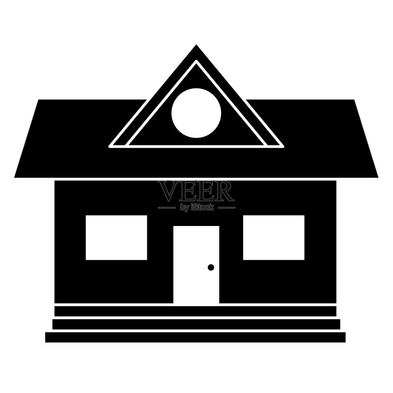 美丽的房屋建筑孤立图标图标素材