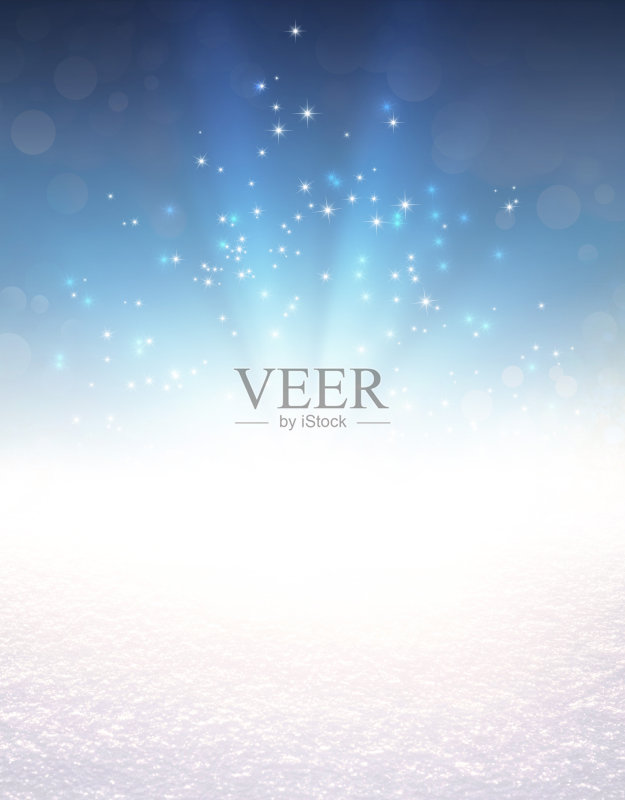 雪地上的节日光芒正版插画素材