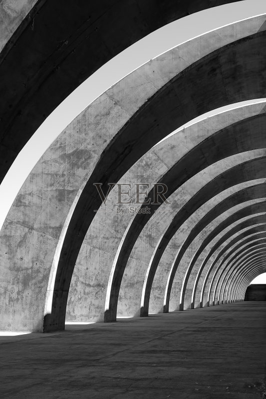 塔扎科特海防的弧形柱子正版图片素材