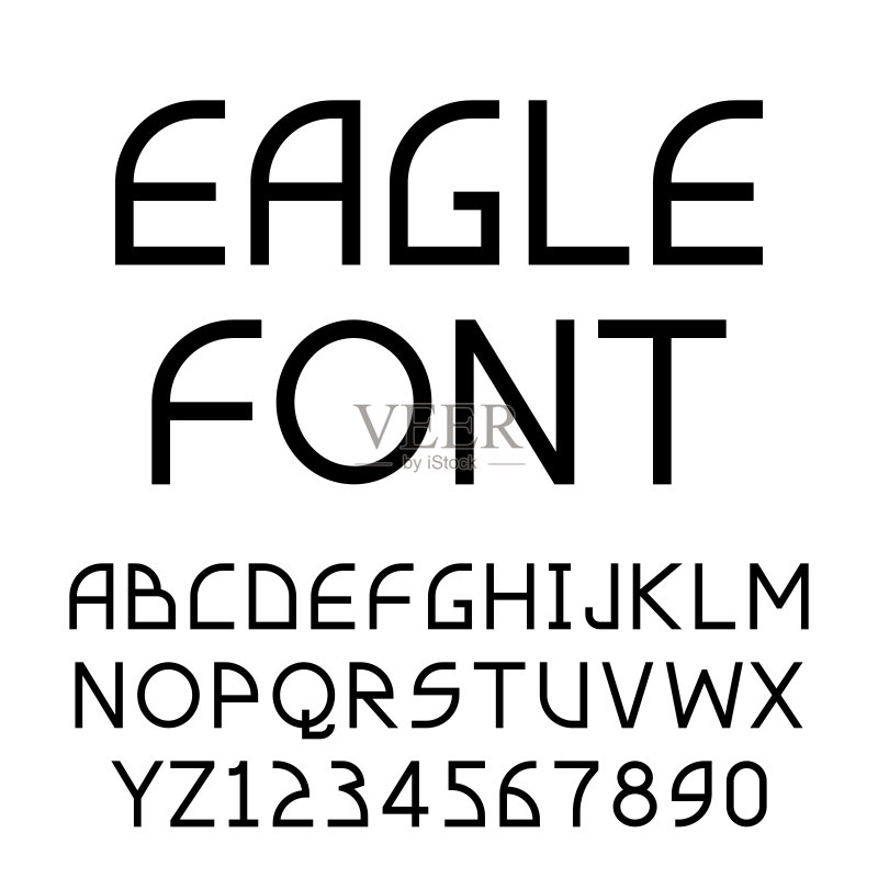 鹰几何无衬线字体正版元素素材