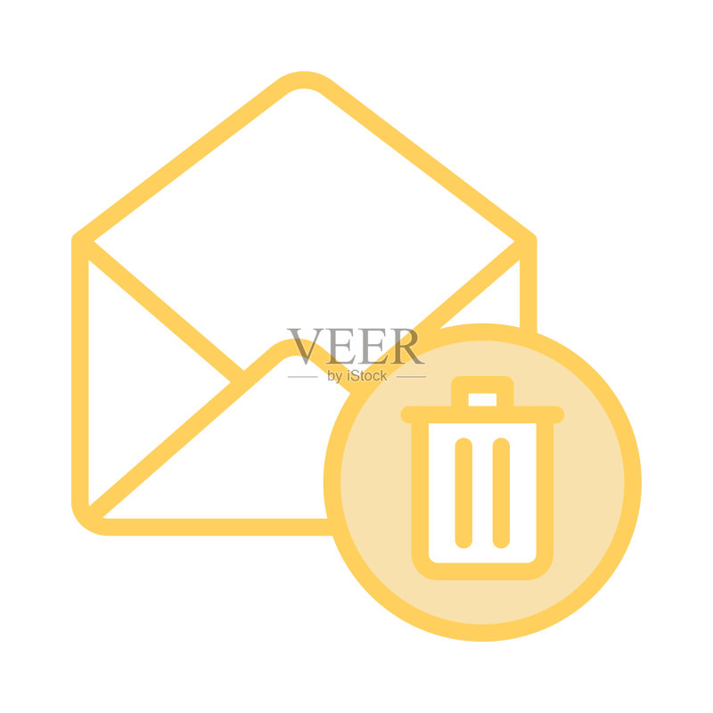 邮件删除彩色线条图标图标素材