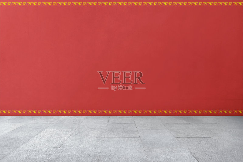 红墙上的中国传统风格图案正版图片素材