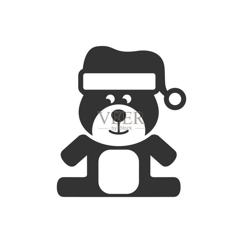 泰迪熊黑白图标图标素材