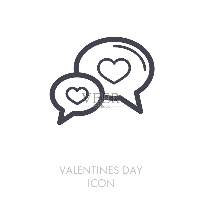 情人节爱心对话气泡图标图标素材