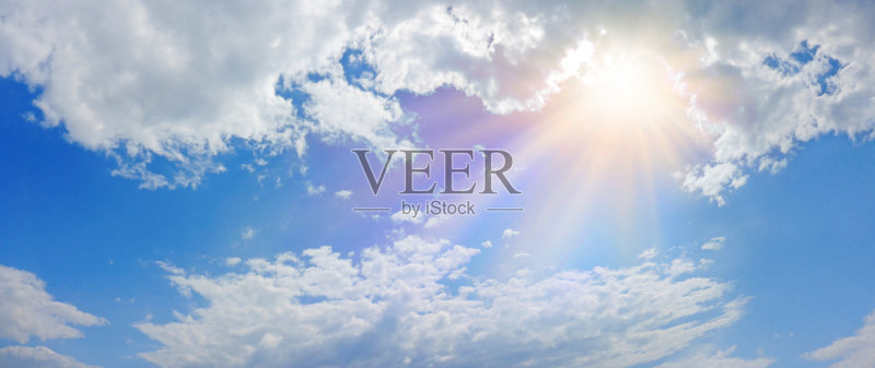 神奇的天光全景横幅正版图片素材