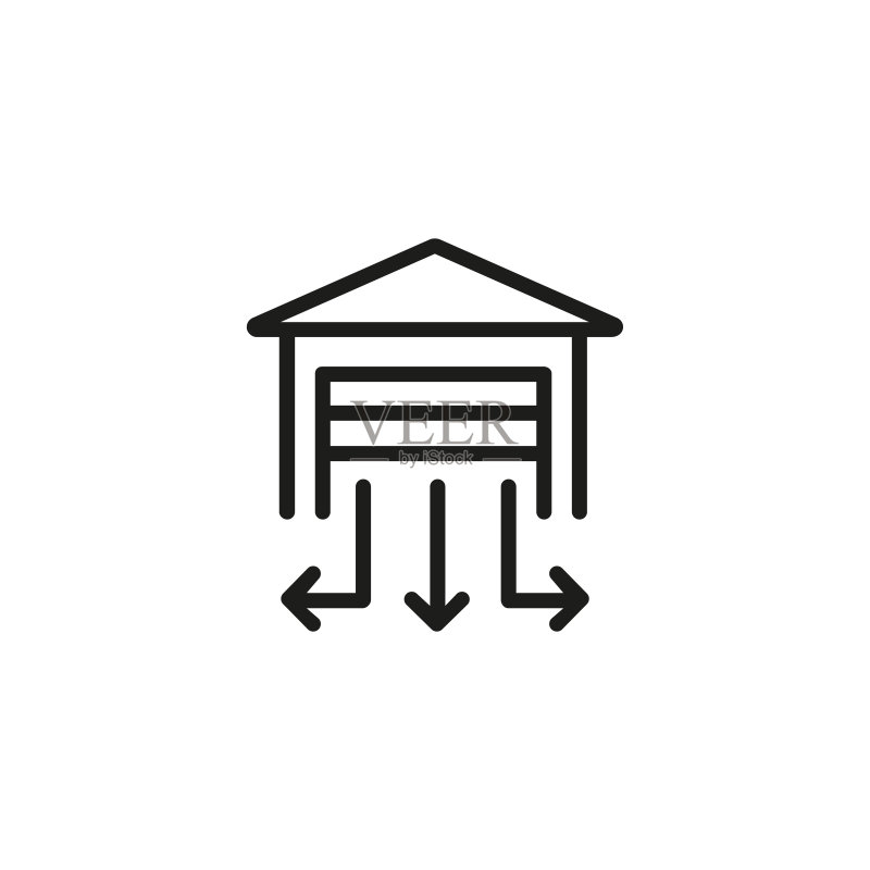车库线性图标图标素材