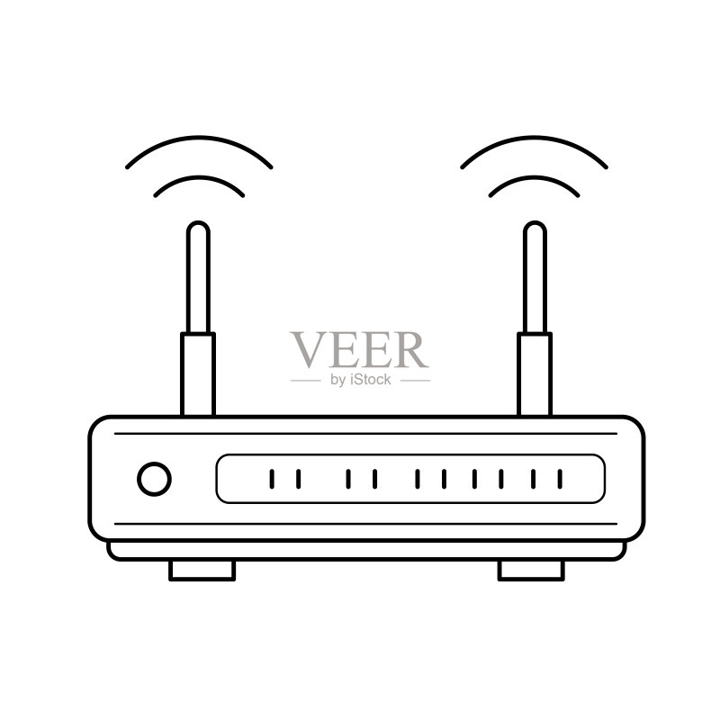 Wifi路由器线性图标图标素材