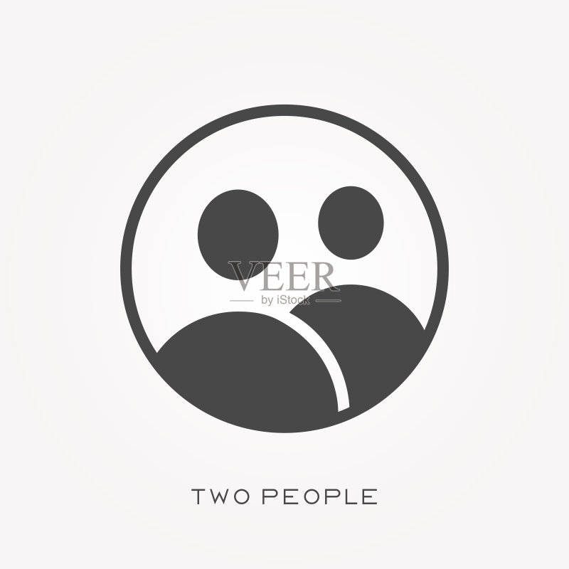 两个人剪影图标图标素材