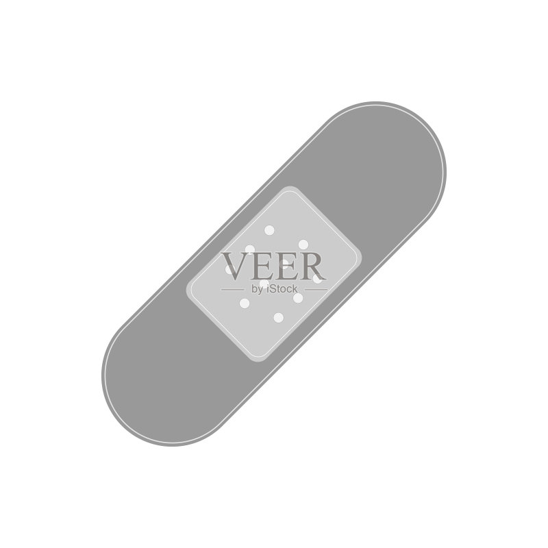 court plaster. Adhesive bandage. Vector icon图标素材