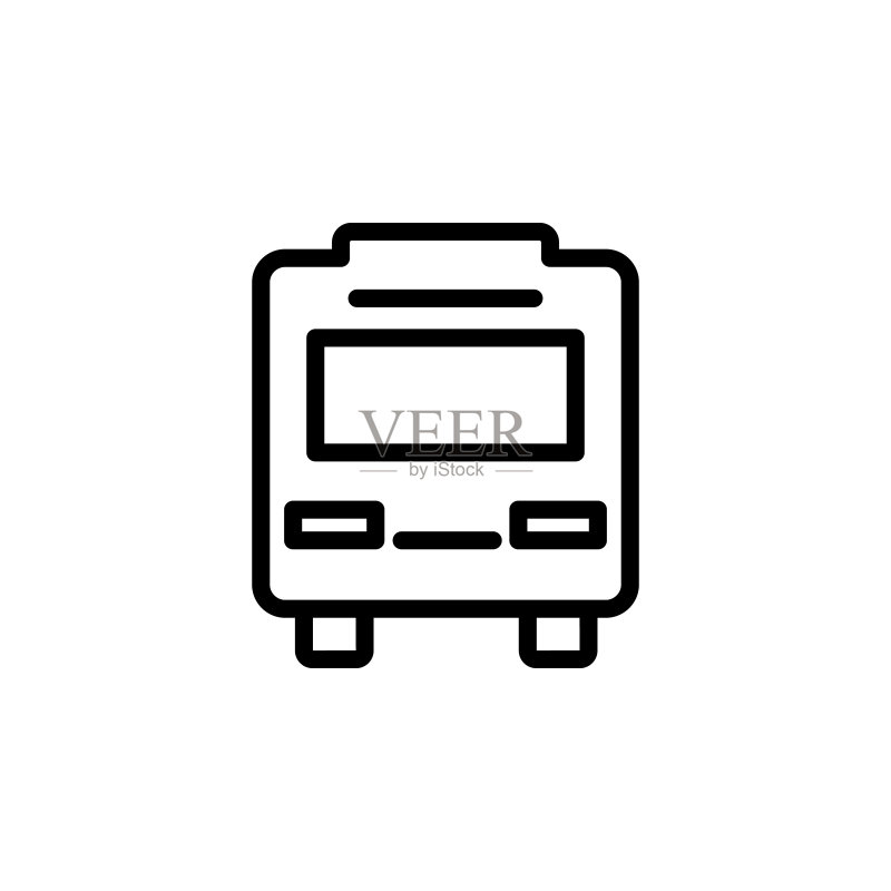 公交车图标。用于移动概念和Web应用程序的简约图标元素。用于网站设计和开发、应用程序开发的细线图标图标素材