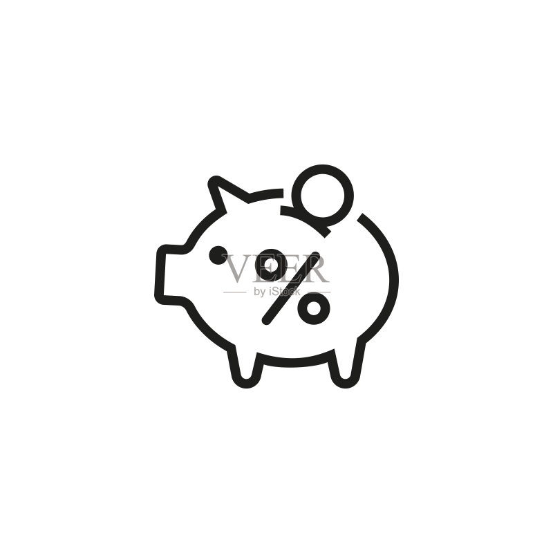 储蓄线性图标图标素材