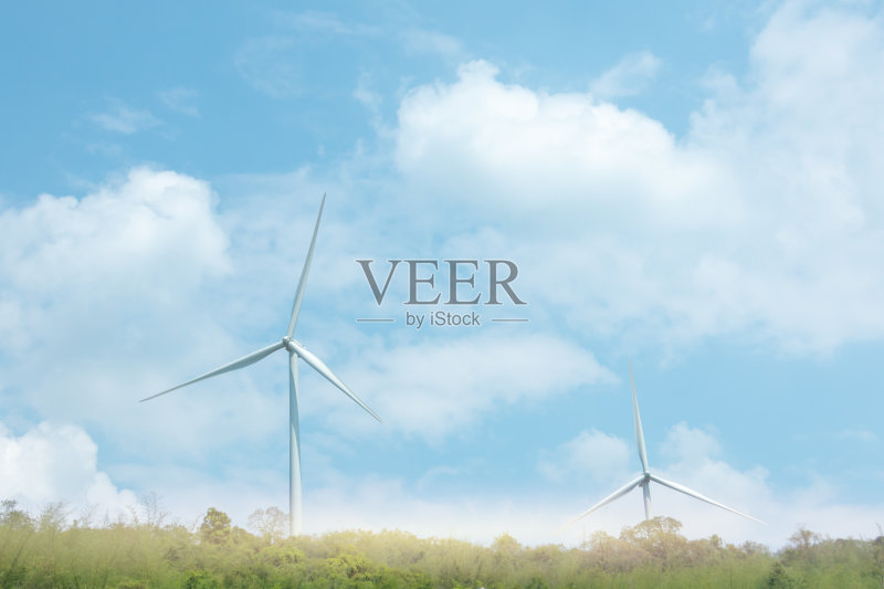 风力发电替代能源的背景天空正版图片素材