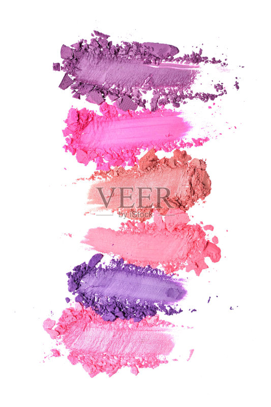 涂抹破碎的紫色和粉红色眼影正版图片素材